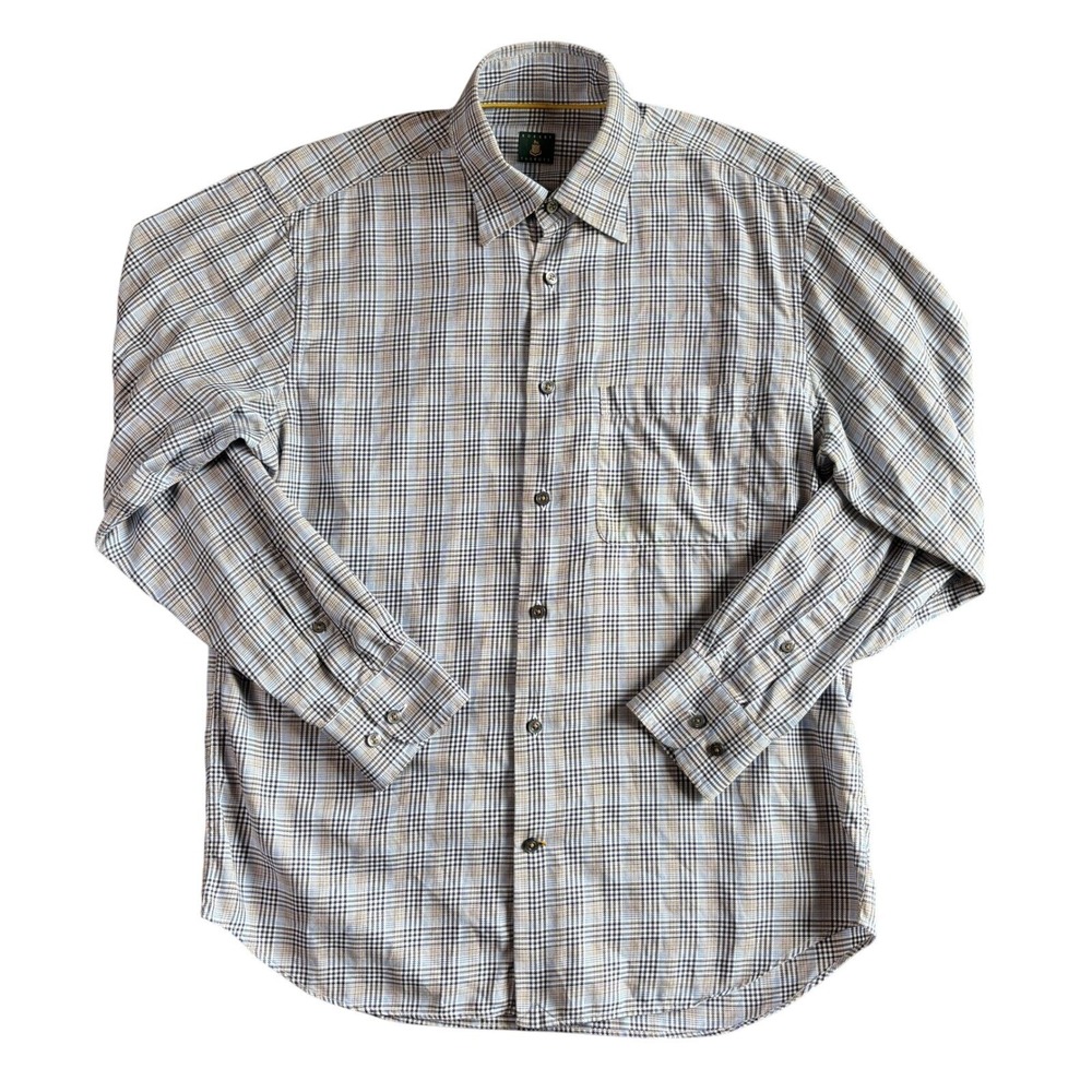 Robert Talbott Mens Medium Plaid Button‎ Down Long Sleeve Dress Shirt